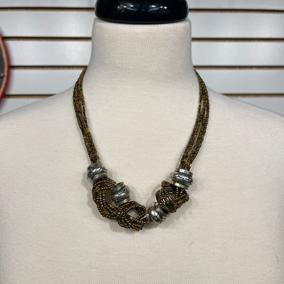 Gold & silver toned multi-strand necklace - Picture 3 of 4